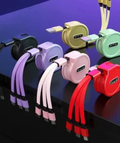 Fast Charging 3 in 1 Retractable Usb Cable - 2 Piece